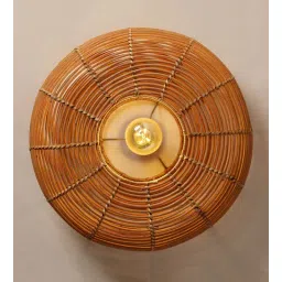 habereindia Classic Rattan Wall Light (Brown)-picture-40