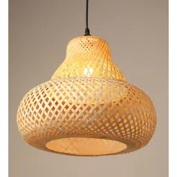 habereindia Cluster Handmade Bamboo Pendant Hanging Light (Beige)-picture-20
