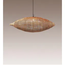 habereindia Geometric Rattan Hanging Light (Brown)-picture-10