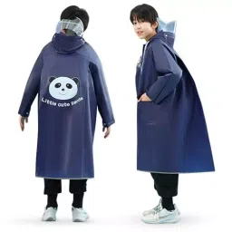 HACER Polyester Material Dark Blue Hooded Raincoat for 8 to 9 Years Old Kids Size XXL, HC_MK018-02A-picture-13