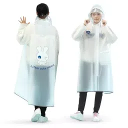 HACER Polyester Material White Hooded Raincoat for 8 to 9 Years Old Kids Size XXL, HC_MK018-01A-picture-15