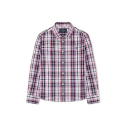 HACKETT LONDON Boys Spread Collar Checked Cotton Slim Fit Casual Shirt-picture-51