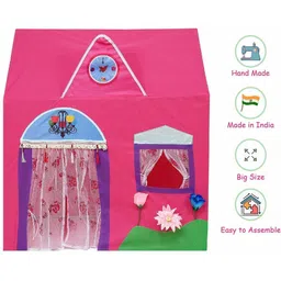 hadiyal Jumbo Size Queen Palace Tent House For 10 Year Old Boys And Girls Kids With Baby Pink color With Multicolor And Polyester Material-picture-10