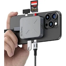 Hagibis Magnetic USB C Hub with Magsafe for iPhone 16 15 Pro Max, 7 in 1 Type-C Docking Station 4K@60Hz HDMI SD3.0 TF3.0 Card Solt 100W PD 10Gbps USB-C AUX for MacBook Pro Air, iPad Pro (TC100)-image-6