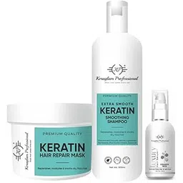 Hair Care Kit, Keratin Smoothing Shampoo 500ml, Hair Repair Mask 500ml, Hair Serum 120ml-picture-44