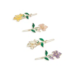 hair drama co. HAIR DRAMA COMPANY Girls Set of 4 Embellished French Barrette-picture-38