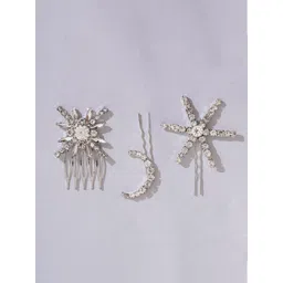 HAIR DRAMA CO. Women Set of 3 Embellished Comb Pin-picture-30