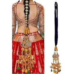 Hair Extensions For Women And Girls/Parandi Used As Braid/Parandi Choti Hair For Women Multicolor Hair Paranda with Round Mirror Design and Golden Latkan, Ethnic Braid Accessory for Women, Perfect for Wedding & Party Hairstyles-picture-22