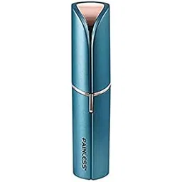 Hair Removal for Women, Painless Premium Eyebrow Trimmer USB Rechargeable Conture Hair Remover and Exfoliation Device for Face and Body with Built-in LED Light Lipstick Style (Blue)-picture-52