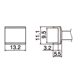 Hakko Soldering Iron Tip T12-1005 Tunnel 9.5 × 13.2 For FM-2025, T12-1005 image 2