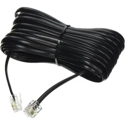 hakuho Telephone Line Cord Telephone Extension Cord Rj11 Male To Male Cable Or Landline, Phone, Modem Or Fax Machine (Black, 20 Meter) 2 Pin, 1 Line image 2