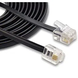 hakuho Telephone Line Cord Telephone Extension Cord Rj11 Male To Male Cable Or Landline, Phone, Modem Or Fax Machine (Black, 20 Meter) 2 Pin, 1 Line image 3