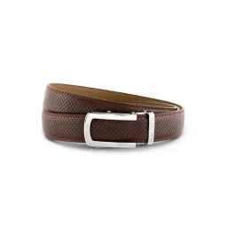 Halden Brown Theo Textured Formal Belt With Classic Silver Glossy Buckle-picture-41
