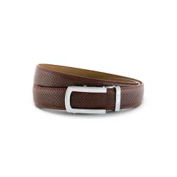 Halden Brown Theo Textured Formal Belt With Classic Silver Matt Buckle-picture-22