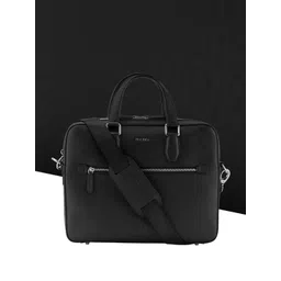 HALDEN Unisex Belford Black Vegan Saffiano Leather Laptop Bag-picture-20