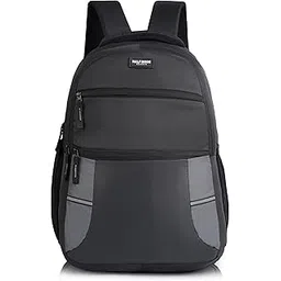 half moon 30L Laptop Backpack for Men & Women, Polyester, Water Resistant, Padded Sleeve with Reflective Strip, Black & Grey-picture-54