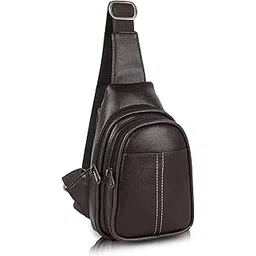 half moon Vintage Crossbody Sling Bag for Men Slim Vegan Leather Chest Bag for Men Women Small Shoulder Side Bag Water-resistant Mobile Passport Bag Travel Office-picture-42