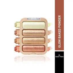 Half N Half Glow Baked Powder Highlighter Palette 01 Snow Flake - 8 gm-image-45