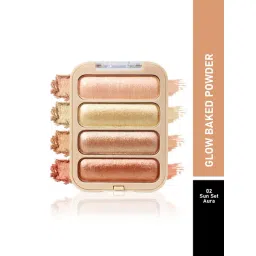 Half N Half Glow Baked Powder Highlighter Palette 02 Sun Set Aura - 8 gm-picture-31