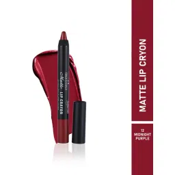 Half N Half Matte Lip Crayon 12 Midnight Purple - 3.5 gm-picture-31