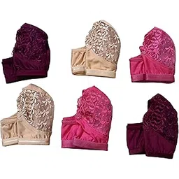 Half Net Bra for Women, Everyday Regular Lace Bra Blend T_Shirt Bra Pack of 6 Piece Combo-picture-31