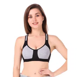 Halfspin Full Coverage Underwired Colourblocked Cotton Workout Bra-picture-17