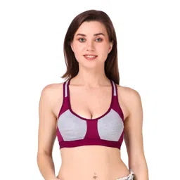 Halfspin Women Colourblocked Seamless Full Coverage Underwired Cotton Workout Bra-picture-23