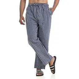hallucination Striped Pajama for Men Daily Use Pure Cotton Loose Fit (free size 28-34) Pyjama Comfy Wear for Travel Lounge Beach Pant-picture-32