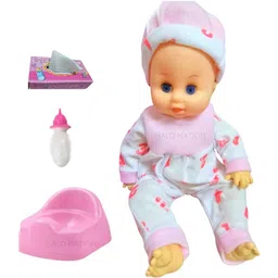 halo nation Baby Born PlaSpeaking Doll with Accessories Milk Bottle, Tissue Box & Baby Doll-picture-43