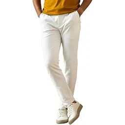 halogen Mens Cotton Lycra Skinny Fit White Chinos-picture-45