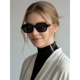 HAMILTANO WINSTON Women Black Lens & Black Rectangle Sunglasses with-picture-38