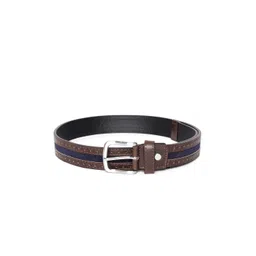 HAMILTON Men Brown & Navy Blue Solid Belt-picture-26