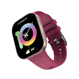 Hammer Robust 1.96 inch AMOLED Smartwatch for Men with BT Calling & 800 Nits (Wine Red)-picture-40