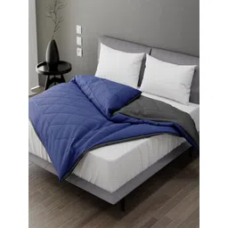 Hammer Home Grey & Blue Microfiber AC Room 150 GSM Reversible Double Bed Comforter-picture-14