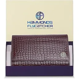 hammonds flycatcher Genuine Leather Wallet for Woman with 8 Card Slots - Clutch Purse for Women, Ladies Wallet for Women Stylish, Ladies Purse for Women Wallet, Purse for Woman - Croc Brown-picture-52
