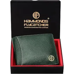 hammonds flycatcher RFID Protected Bi-Fold Wallet for Men Leather Original, Mens Wallet, Leather Wallets for Men, Stylish Purse with 6 Card Slots, 1 ID Slot, Coin Pocket, Gift for Mens - Green-picture-40