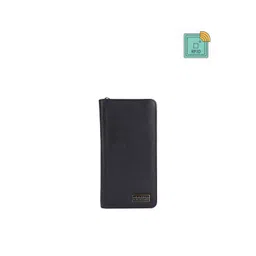 HAMMONDS FLYCATCHER Unisex Black Zip Detail Leather Passport Holder-picture-20