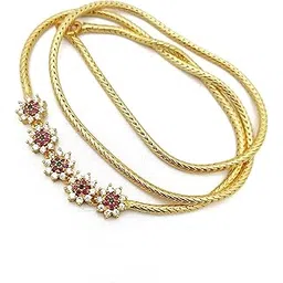 hanaa One 1 Gram Gold Micro Plated Gold Covering Mugappu Chain for Women and Girls 26 Inches-picture-35