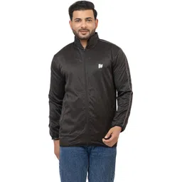 HANABY Men's Polyester Zipper Mock Collar Windcheater Solid Men Wind Cheater-picture-11