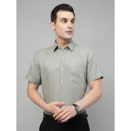 Hancock Basil Green Slim Fit Solid Shirt-picture-34