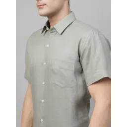 Hancock Basil Green Slim Fit Solid Shirt image 5
