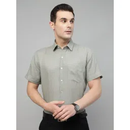 Hancock Basil Green Slim Fit Solid Shirt image 3