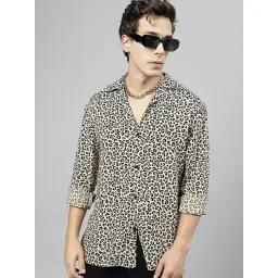 Hancock Beige Relaxed Fit Print Shirts-picture-28