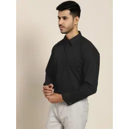 Hancock Black Cotton Slim Fit Shirt-picture-17