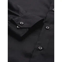 Hancock Black Cotton Slim Fit Shirt image 5