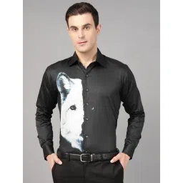 Hancock Black Slim Fit Printed Shirt-picture-24