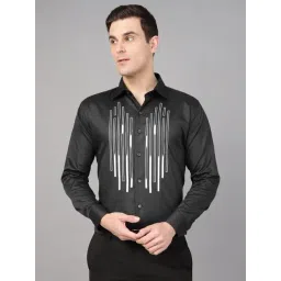 Hancock Black Slim Fit Printed Shirt-picture-11