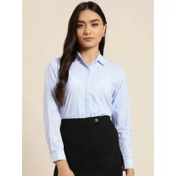 Hancock Blue & White Cotton Striped Shirt-picture-22