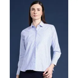 Hancock Blue & White Cotton Striped Shirt-picture-24