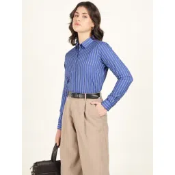 Hancock Blue & White Cotton Striped Shirt-picture-19